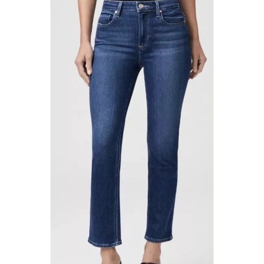PAIGE Women's Straight Leg Jeans - Dark Blue